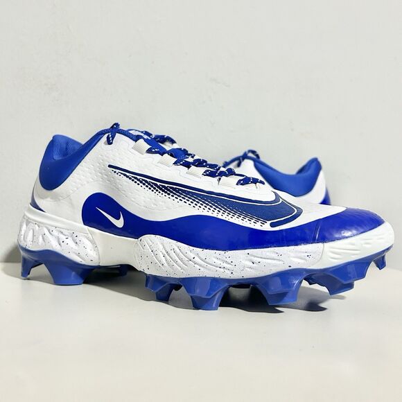 Nike Alpha Huarache Elite 4 MCS “White Blue” Mens Size 12 Baseball Cleats No Lid